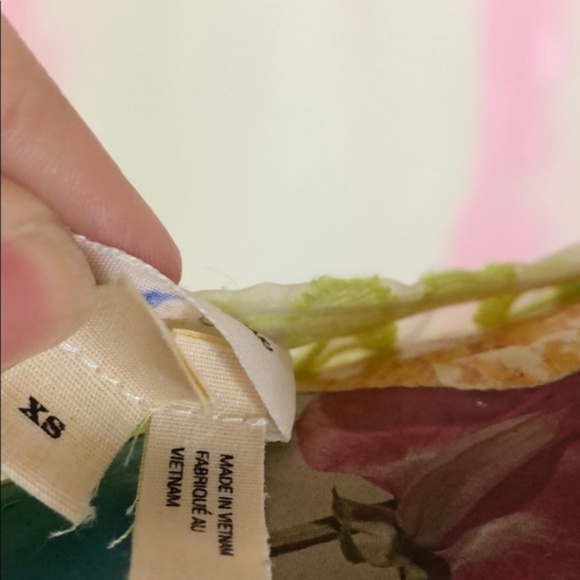 Anthro Meadow Rue Neon Embroidered Top Neon Sheer - Picture 8 of 9